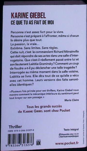 Ce que tu as fait de moi : livres pas cher d'occasion, de seconde main de l'association Lire et Créer