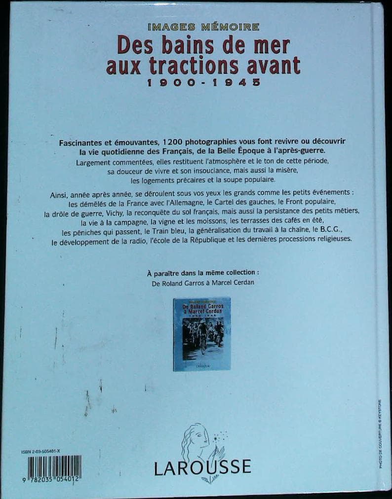 Des bains de mer aux tractions avant (1900-1945) : livres pas cher d'occasion, de seconde main de l'association Lire et Créer