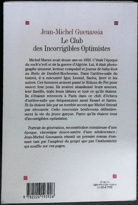 Le club des incorrigibles optimistes : livres pas cher d'occasion, de seconde main de l'association Lire et Créer