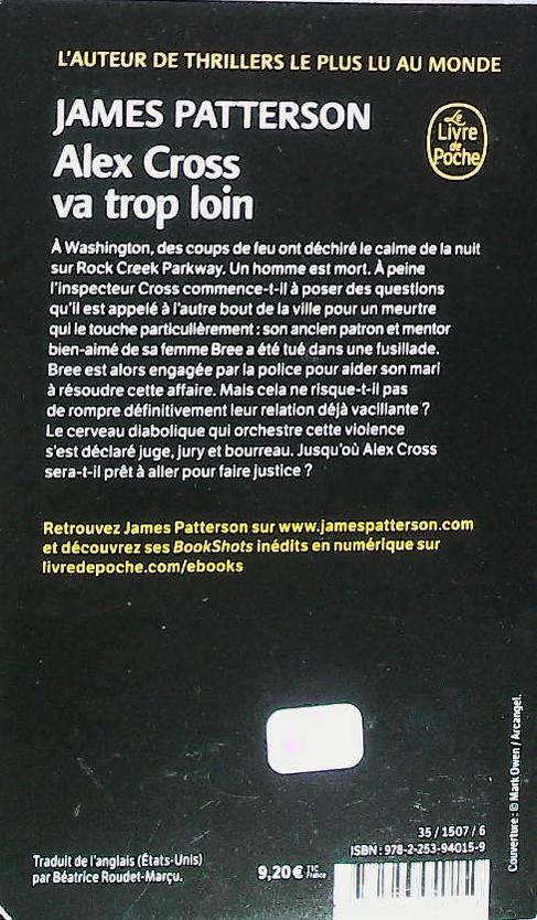 Alex Cross va trop loin : livres pas cher d'occasion, de seconde main de l'association Lire et Créer