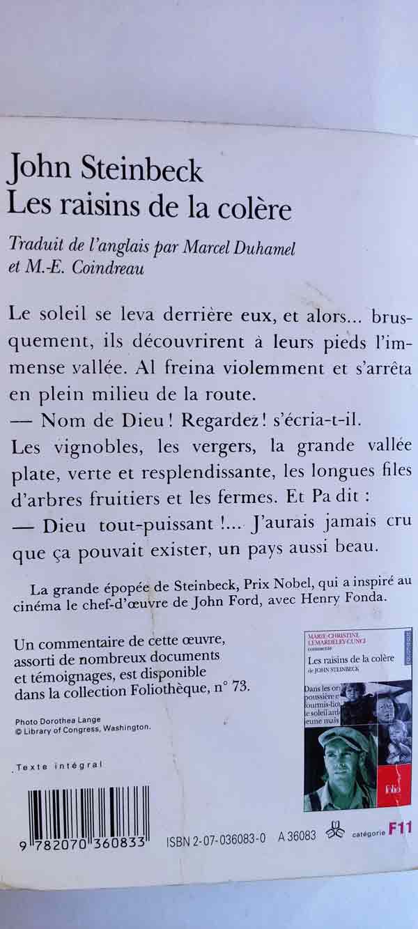 Les raisins de la colère : livres pas cher d'occasion, de seconde main de l'association Lire et Créer