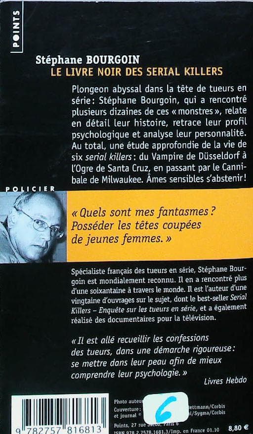 Le livre noir des serial killers. dans la tête des tueurs en série : livres pas cher d'occasion, de seconde main de l'association Lire et Créer