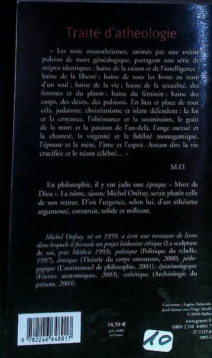 Traite d'athéologie: physique de la métaphysique : livres pas cher d'occasion, de seconde main de l'association Lire et Créer
