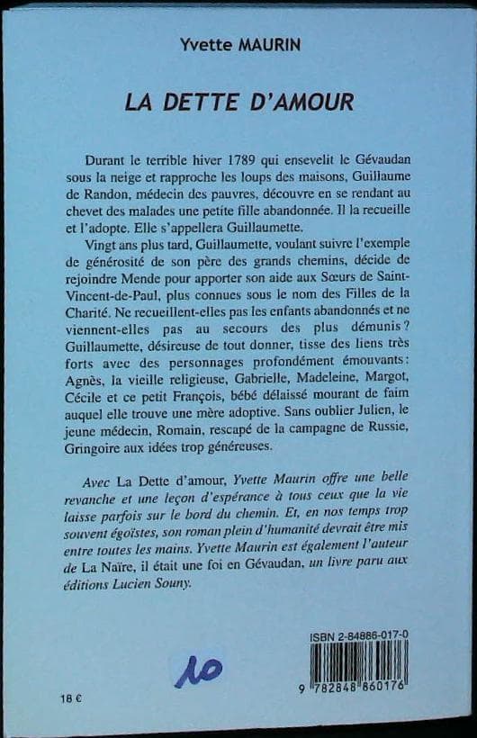 La dette d'amour : livres pas cher d'occasion, de seconde main de l'association Lire et Créer