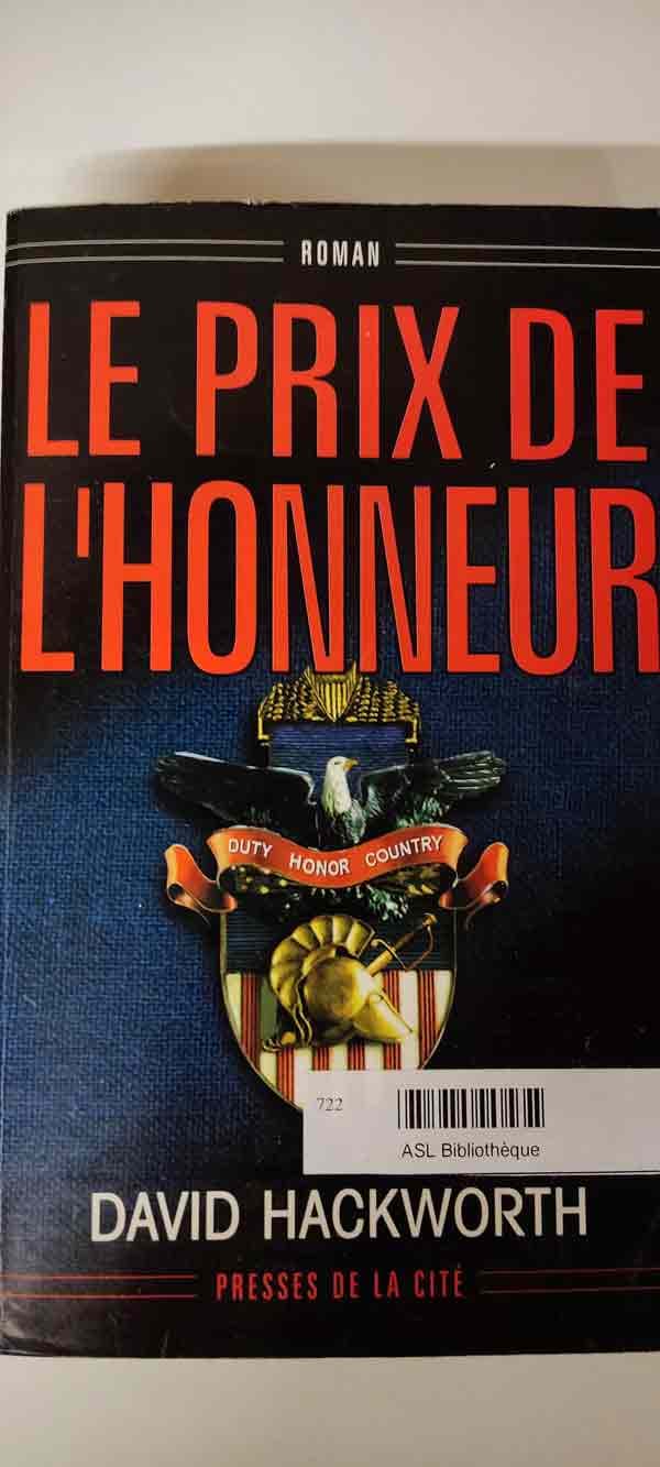 Le prix de l'honneur : livres pas cher d'occasion, de seconde main de l'association Lire et Créer