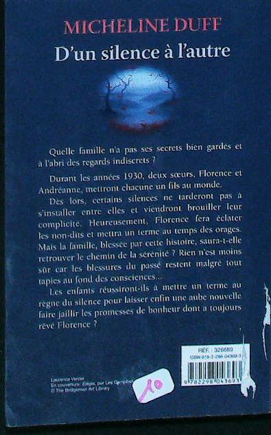 D'un silence à l'autre, édition complète : livres pas cher d'occasion, de seconde main de l'association Lire et Créer