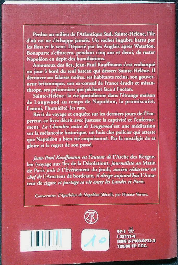 La chambre noire de Longwood: le voyage à Sainte-Hélène : livres pas cher d'occasion, de seconde main de l'association Lire et Créer