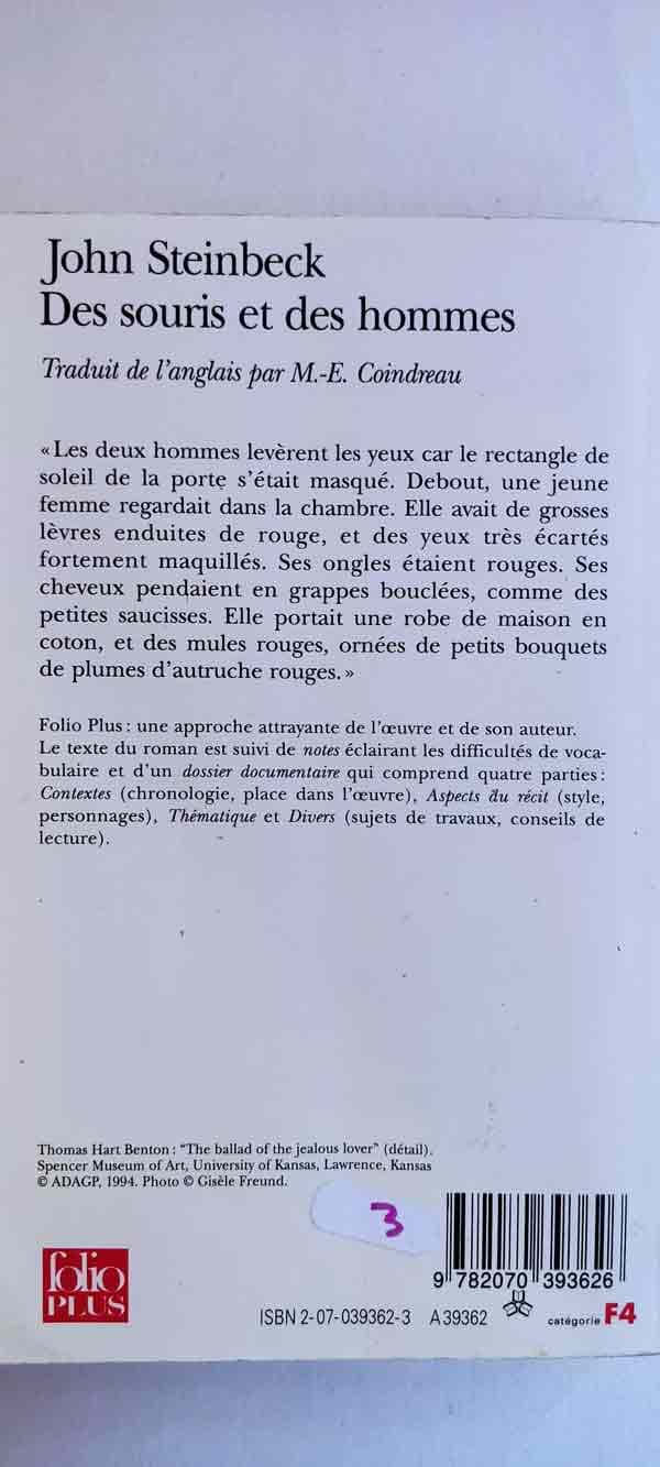 Des souris et des hommes : livres pas cher d'occasion, de seconde main de l'association Lire et Créer