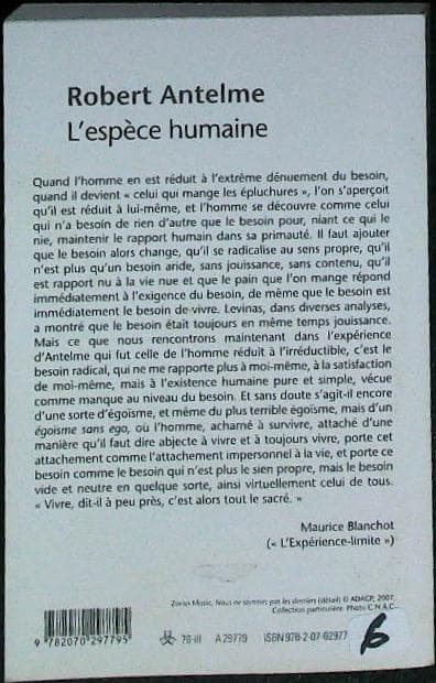 L'espèce humaine : livres pas cher d'occasion, de seconde main de l'association Lire et Créer