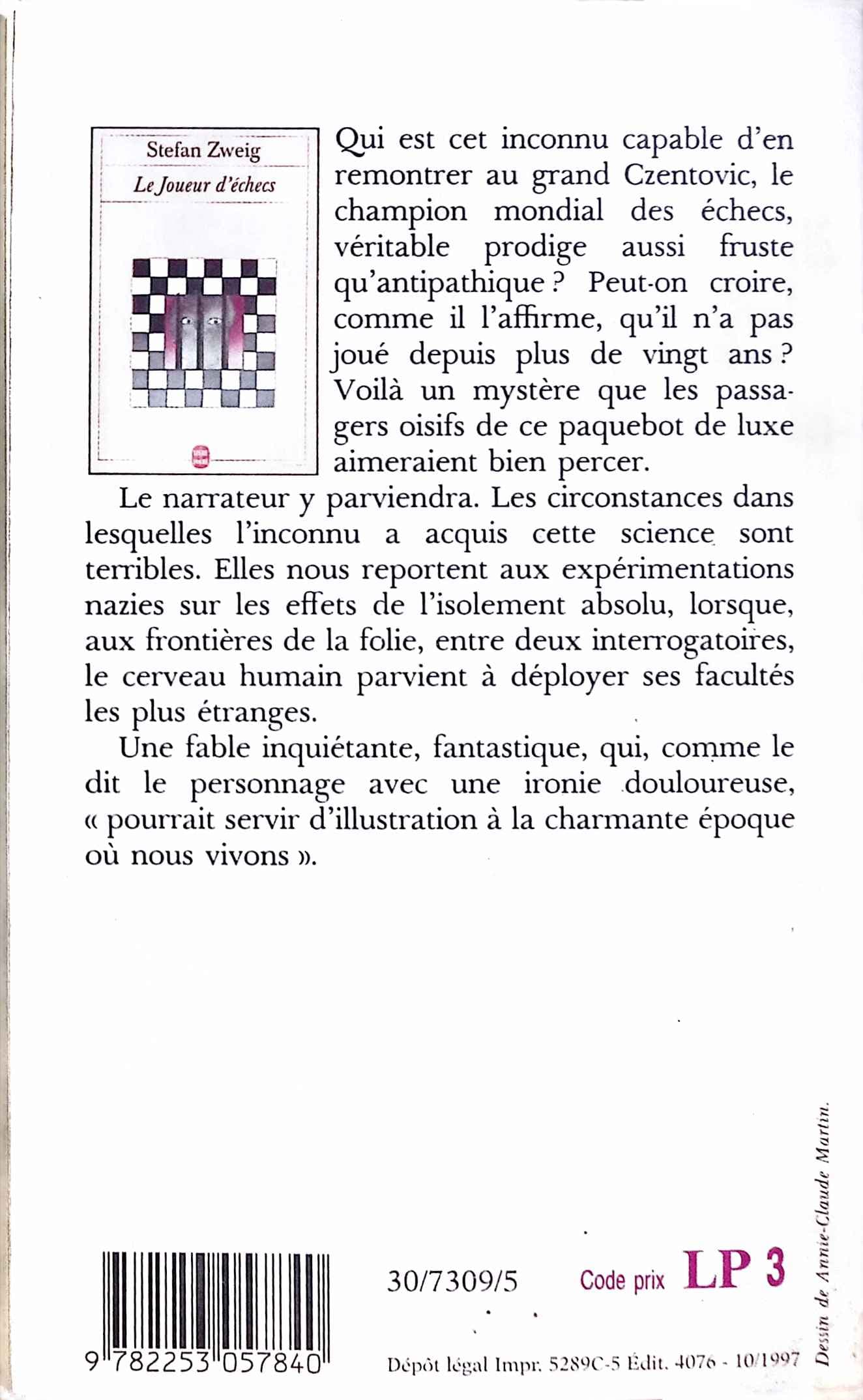 Le joueur d'échecs : livres pas cher d'occasion, de seconde main de l'association Lire et Créer