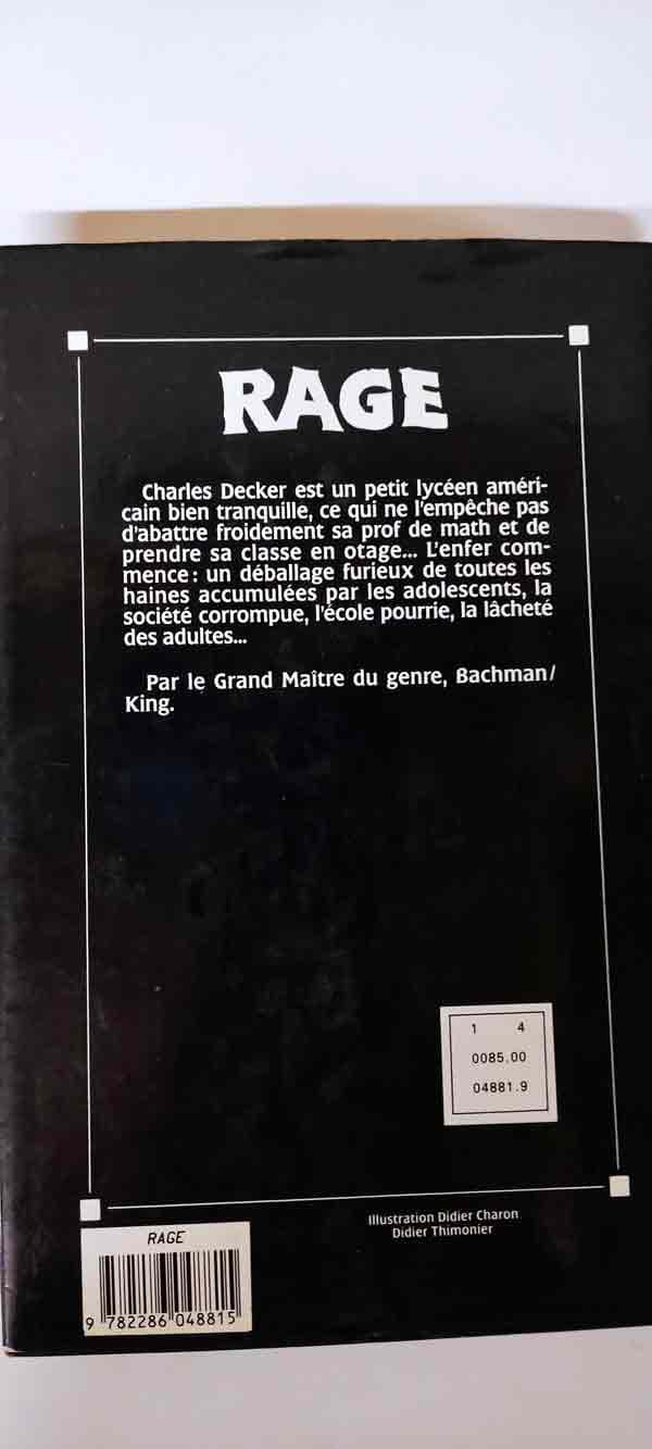 Rage : livres pas cher d'occasion, de seconde main de l'association Lire et Créer