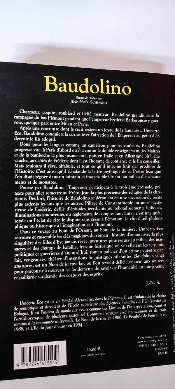 Baudolino : livres pas cher d'occasion, de seconde main de l'association Lire et Créer