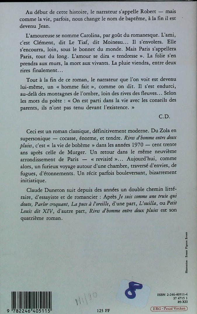 Rires d'homme entre deux pluies : livres pas cher d'occasion, de seconde main de l'association Lire et Créer