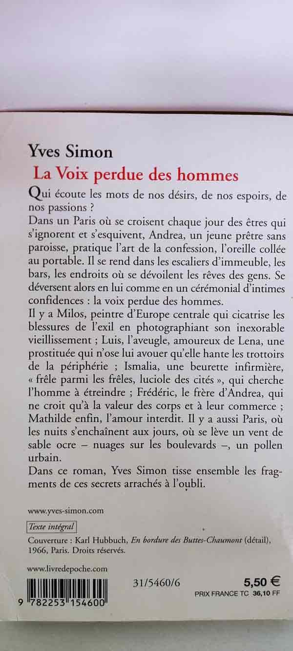 La voix perdue des hommes : livres pas cher d'occasion, de seconde main de l'association Lire et Créer