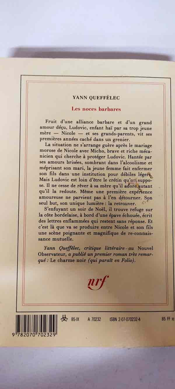 Les noces barbares : livres pas cher d'occasion, de seconde main de l'association Lire et Créer