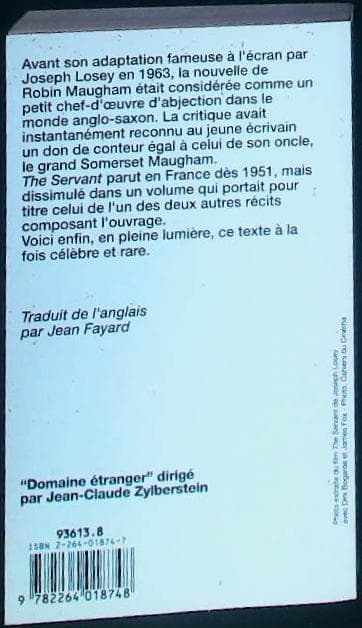 The Servant et autres nouvelles : livres pas cher d'occasion, de seconde main de l'association Lire et Créer