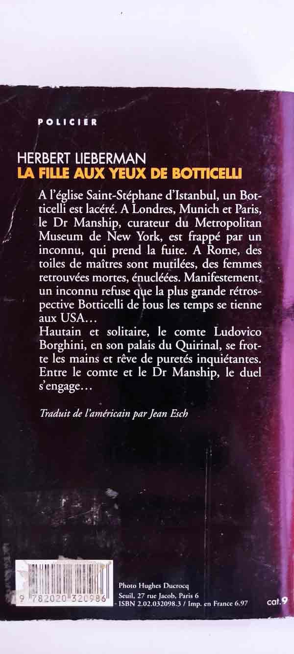 La fille aux yeux de BOTTICELLI : livres pas cher d'occasion, de seconde main de l'association Lire et Créer